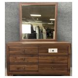 New Modern Wood Tone Dresser w/ Mirror