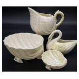 4pc Belleek Irish Pottery