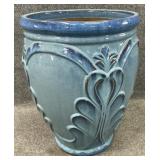 20in Blue Ceramic Planter