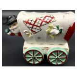 Vintage Lego Santa Cowboy in Covered Wagon Bank
