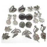 Silver Tone Screw Back Earrings