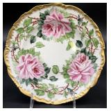 Antique Limoges Cabbage Rose Porcelain Bowl