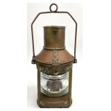 Copper and Brass Ship's Lantern Light