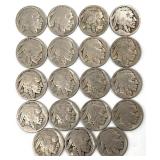 Group of 19 Buffalo Nickels
