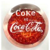 Vintage Coca Cola Art Glass Paperweight