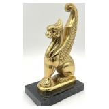 Nora Fenton Brass & Marble Winged Griffin Bookend