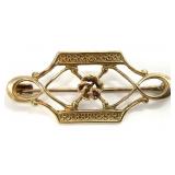 10K Gold Brooch, Missing Stone