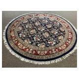 9ft Round Hand Woven Oriental Rug