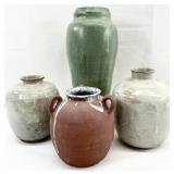 4pc Art Pottery Vessels