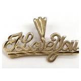 Signed 14K Gold I Love You Pendant