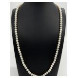 14K Gold Clasp Pearl Necklace, 24 '