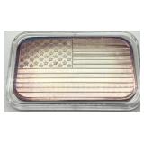 US Flag One Ounce .999 Silver Ingot