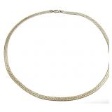 Italian Sterling Silver Herringbone Necklace