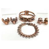 4pc Renoir Copper Bracelets & Earrings