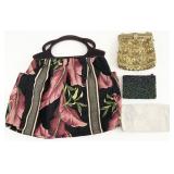 4pc Vintage Sequin / Beaded Hand Bags & More