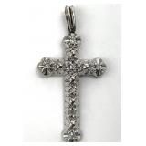 14K Gold & Diamond Cross Pendant