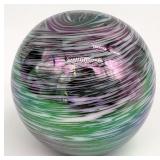 Balos Iridescent Swirl Art Glass Paperweight