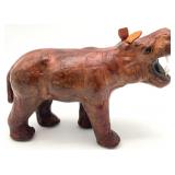 Leather Wrapped Rhinoceros Figure