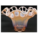 Duncan Miller Murano Pink Opalescent Lace Bowl