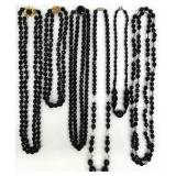 Vintage Faceted Black Glass Beaded Jewelry