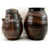 2 North Carolina Artist Large Art Pottery Vessels