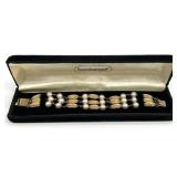 14K Gold & Cultured Pearl 3 Strand Bracelet