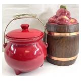 Metlox Barrel of Apples Cookie Jar & More