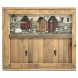 Wooden Bathroom Cabin Wall Hooks  / Art