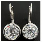 Sterling Silver Hanging Clear Stone Earrings