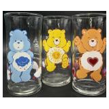 3 Vintage 1983 Care Bears Drinking Glasses