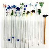 Art Glass Cocktail Swizzle Sticks