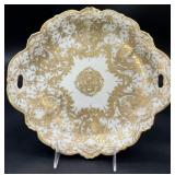 Nippon Gold Gilt Moriage Porcelain Handled Plate