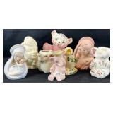 Vtg Child's Room Ceramic Pottery Planters & More