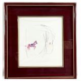 Chihiro Iwasaki Girl w/ Horse Sketch Art Print