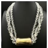 Simon Sebbag Gold Tone Sterling Beaded Necklace