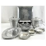 Pewter / Metal Serving Dishes & Ice Bucket
