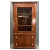 Henkel Harris 12 Pane Cherry Corner Cabinet