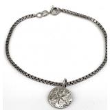 Sterling Silver Sand Dollar Charm Bracelet