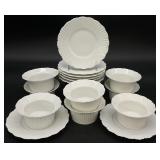 White Scalloped Ribbed Porcelain Ramekins