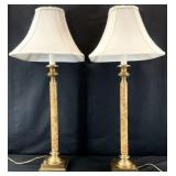 Pair Quality Brass Accented Lamps