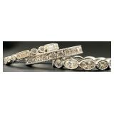 3 Sterling Silver Clear Stone Stacking Rings, Sz 9