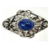 Antique / Vtg Sterling Silver Lapis Lazuli Stone