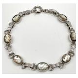 Vintage Admark 12K White Gold Filled Cameo Link