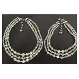 Vintage Aurora Borealis Faceted Crystal Necklaces