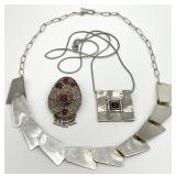 3pc Vintage Signed Israel Sterling Silver Jewelry