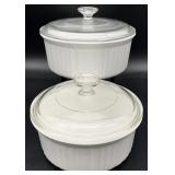 2 Corning Ware Covered Casserole Dishes