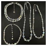 Vintage Aurora Borealis Faceted Crystal Necklaces