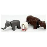 3 Vintage Reider German Bobblehead Figures