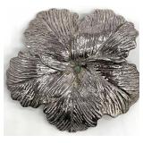 Large Bat Ami Sterling Overlay Flower Brooch