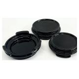 3 Black Amethyst Glass Display Pedestals